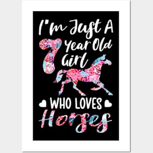 7th birthday for horse lover, Just A 7 years old girl Posters and Art